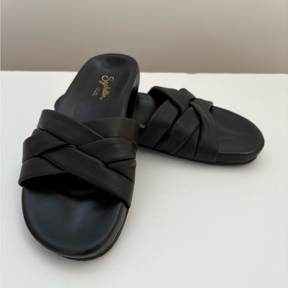 Seychelles Black Slide Sandals Size 6 - Picture 1 of 6